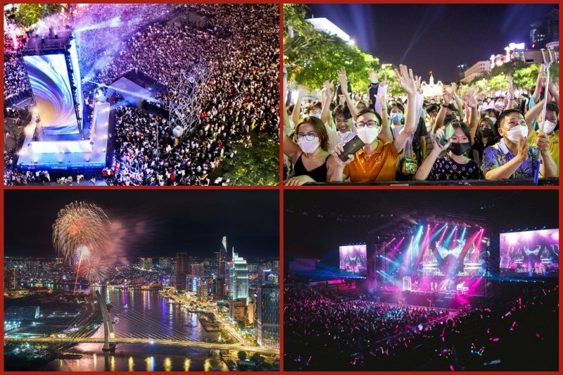 Countdown 2024 in Ho Chi Minh city, Vietnam